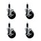 Service Caster 4'' SS Soft Rubber Swivel 1-1/8'' Expanding Stem Caster Set with Brake, 4PK SCC-SSEX20S414-SRS-TLB-118-4 - alternate 1